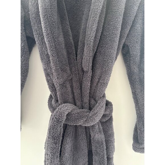 Unisex Bathrobe Sz‎ Lg Gray Soft Plush Microfiber Terry Cloth 38” BC Bare Cotton - Picture 3 of 10